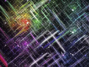Computer Generated Images Prints: Abstract computer-generated image - randomly lines