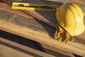 Building Construction Site Prints: Abstract of constrcution hard hat