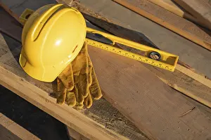 Construction Hard Hat Prints: Abstract of constrcution hard hat
