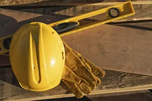 Construction Hard Hat Prints: Abstract of constrcution hard hat