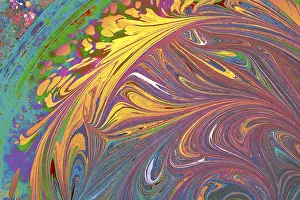 Empty Full Format Image Prints: Abstract creative marbling pattern for fabric