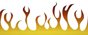 White Background Illustration Prints: Abstract flames on a white background