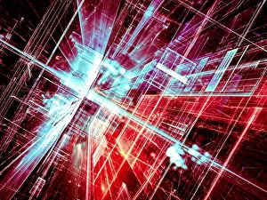 Fractal Art Background Prints: Abstract future technology background - computer-generated image