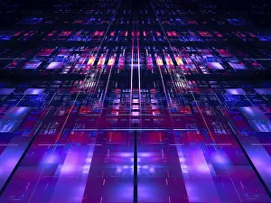 Modern Architecture Concept Image Prints: Abstract future technology or sci fi concept background - computer-generated 3d illustration