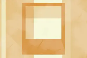 Abstract Geometric Pattern Prints: Abstract geometric pattern featuring overlapping warm orange and beige blocks