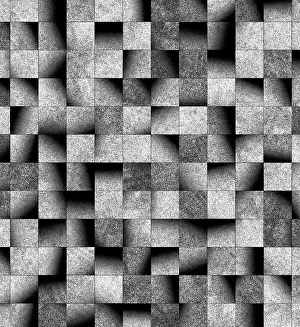 Abstract Geometric Pattern Prints: Abstract geometric pattern in grayscale with textured squares creating a mosaic effect