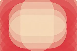 Geometric Shape Decoration Prints: Abstract geometric pattern with overlapping red and beige circles