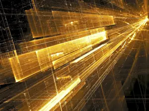 Golden Background Prints: Abstract golden background - computer-generated 3d illustration