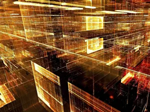 Computer Generated Image Prints: Abstract golden background - computer-generated image