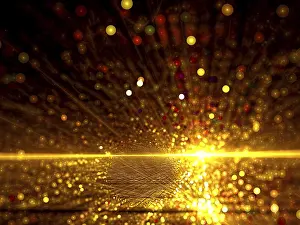 Computer Generated Image Prints: Abstract golden background - computer-generated image with copy space