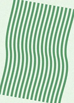 Images Dated 9th January 2024: Green Wavy Line Distortion Print