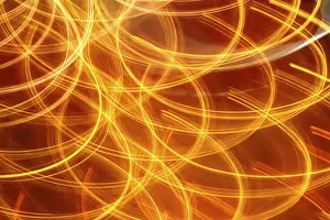 Abstract Light Background Prints: Abstract light background red orange night lights pattern