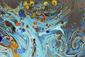 Abstract Marbling Art Prints: Abstract marbling art patterns as background