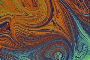No People Background Graphic Prints: Abstract marbling pattern for fabric