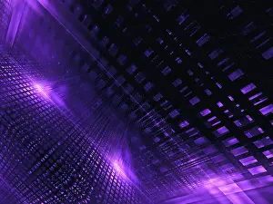 Abstract 3d Representation Prints: Abstract neon glowing grid - technology or sci fi background