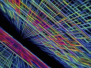 Abstract 3D Illustration Prints: Abstract neon tech style background - computer-generated 3d illustration
