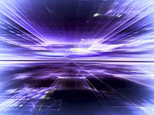 Fractal Art Background Prints: Abstract perspective background computer-generated image