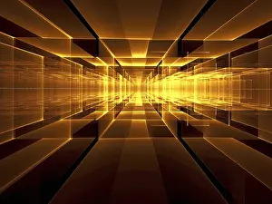 Abstract Technology Background Prints: Abstract perspective technology background - computer-generated image