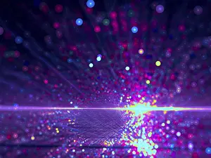 Copy Space Image Prints: Abstract purple background - computer-generated image with copy space