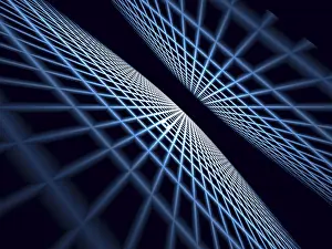 Fractal Geometry Design Prints: Abstract simple tech background - computer-generated image