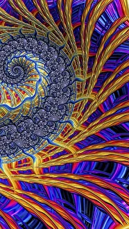Fractal Geometry Design Prints: Abstract spiral background - computer-generated image