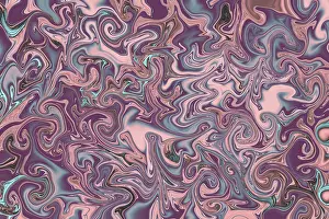 Modern Illustration Style Prints: An abstract swirl pattern featuring soft pink