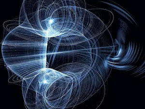Fractal Geometry Design Prints: Abstract tech background - computer-generated image