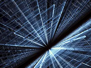Contemporary Architectural Style Prints: Abstract tech background - computer-generated image