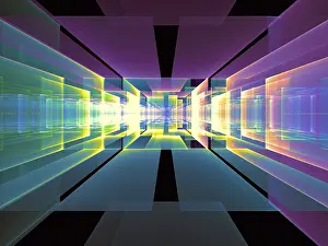Abstract Tech Background Prints: Abstract tech background - futuristic data center