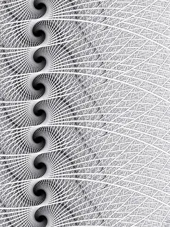 Deserted Spiral Landscape Prints: Abstract texture: twisted yarns and spirals computer-generated image