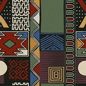 Geometric Decoration Prints: Abstract tribal background, vector seamless pattern