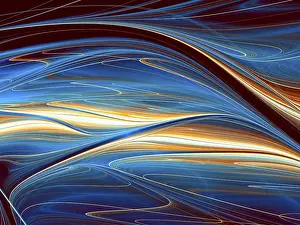 Undulating Wave Shape Prints: Abstract wavy background - computer-generated image