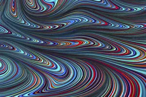 Abstract Fractal Background Prints: Abstract wavy background - computer-generated image