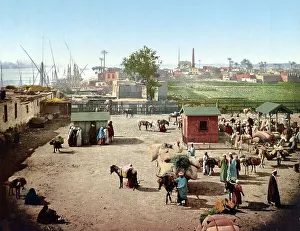 Historic Egypt Images Prints: Access to the Nile Bridge, Cairo