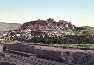 Greece Historical Landmarks Prints: The Acropolis and the Temple of Theseus