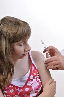 Studio Shot Medical Care Prints: Adolescent getting an injection