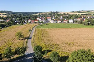 Prints of Aerial view of Constappel and Gauernitz, Klipphausen, Saxony, Germany Aerial View Prints: Aerial View Print of Constappel and Gauernitz, Saxony, Germany
