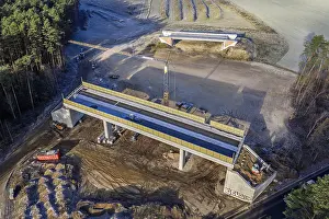 Aerial View Of Construction Site Prints: Aerial view of construction site