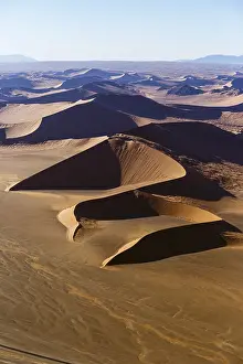 Namibia Desert Landscape Photography Prints: Aerial view, dune formation Devils Fork