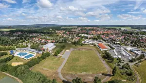 Aerial Landscape Photography Prints: Aerial view over Harzgerode