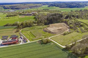 Panoramic View From Above Germany Prints: Aerial view of a landscape with fields