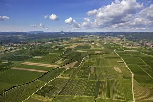 Austria Prints: Aerial View Print of Lengenfeld Meadows, Austria