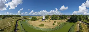 Netherlands Prints: Aerial view with the windmill De Koe, Veere Print