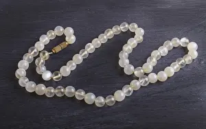Black Background Decoration Prints: Agate colored beads on a black background
