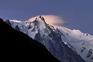 Mont Blanc Massif Photography Prints: Aiguille du Midi with cloud above the summit