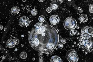 Austria Landscape Prints: Air pockets, air bubbles and structures in ice