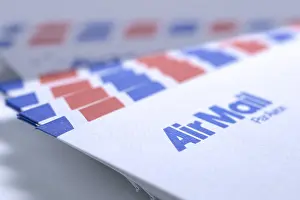 Studio Shot Backgrounds Prints: Airmail envelopes