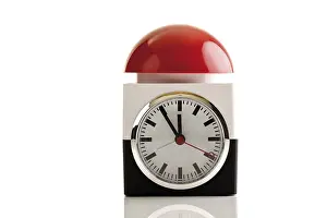Red Alarm Clock Prints: Alarm clock with red stop button