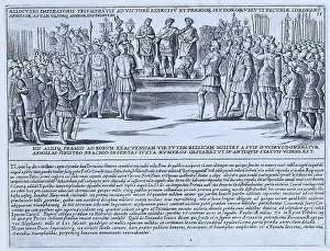 Ancient Roman Illustrations Prints: Allocutio Imperatoris Triumphatis