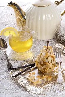 Homemade Baked Goods Prints: Almonds pear and tea